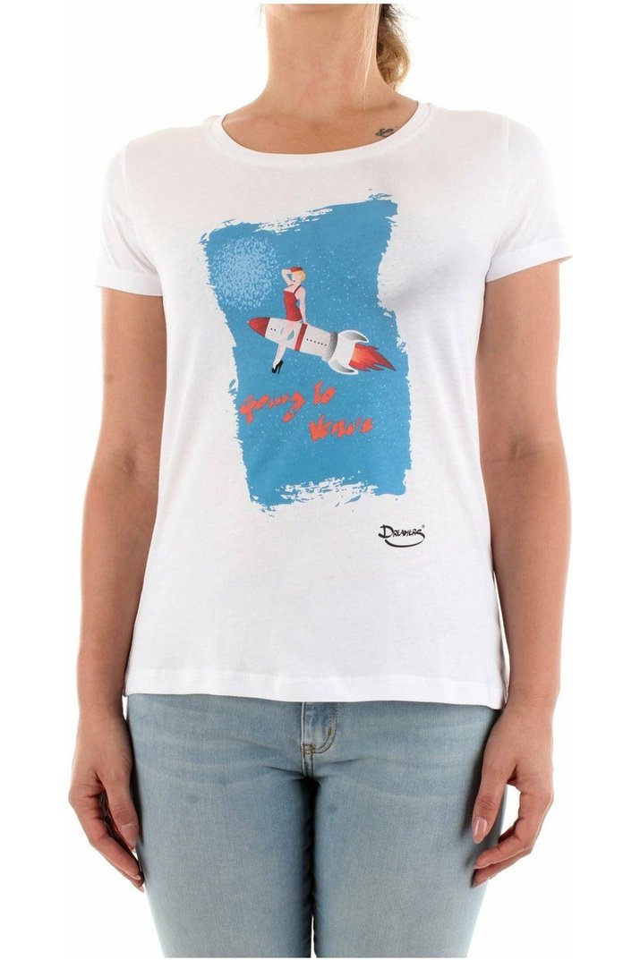 Dreamers 05NO t-shirt in cotone biologico con stampa e dettaglio logo
