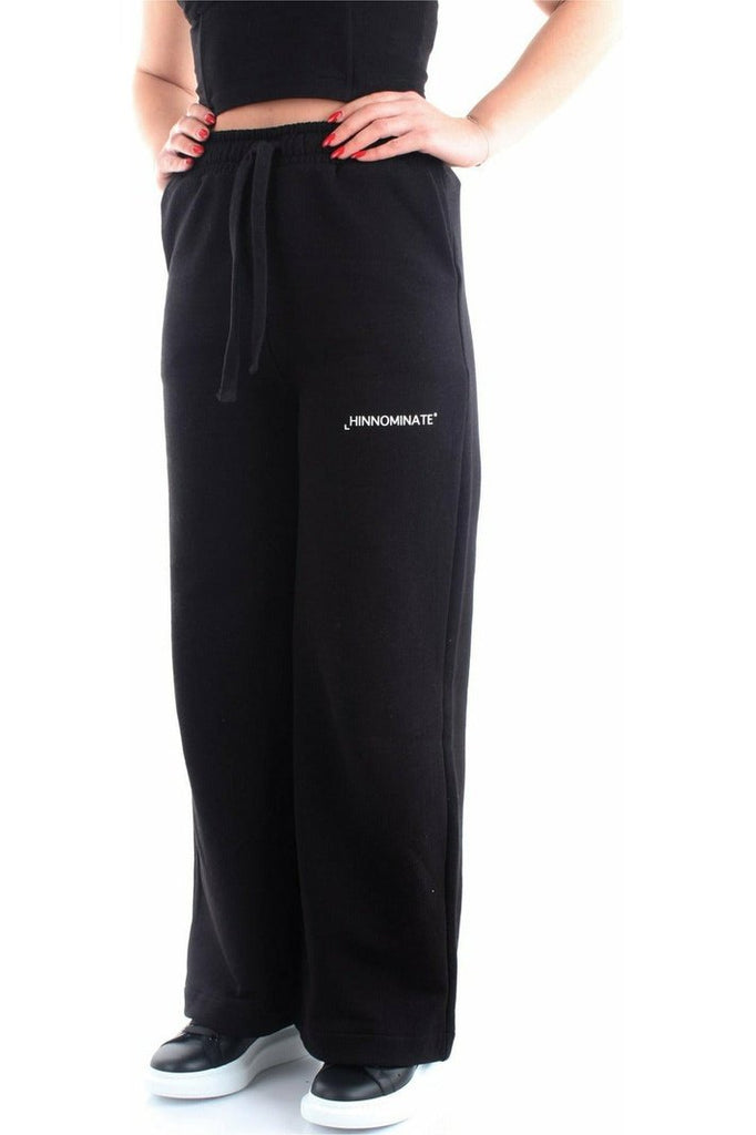 Hinnominate HNW127SP pantalone di tuta wide leg in cotone con logo a contrasto