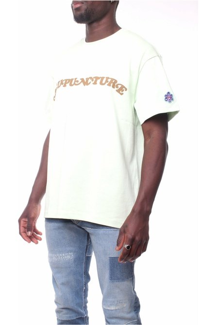ACUPUNCTURE PUNISH T-SHIRT t-shirt over manica corta con logo frontale e stampa sul retro