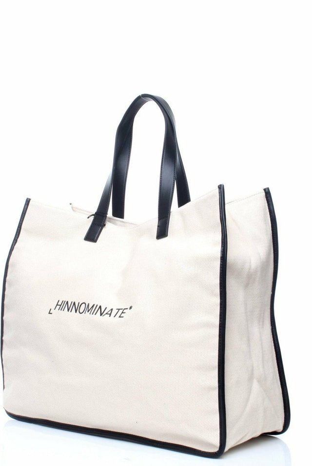 HINNOMINATE HNA24B borsa mare con bordino a contrasto e logo stampato