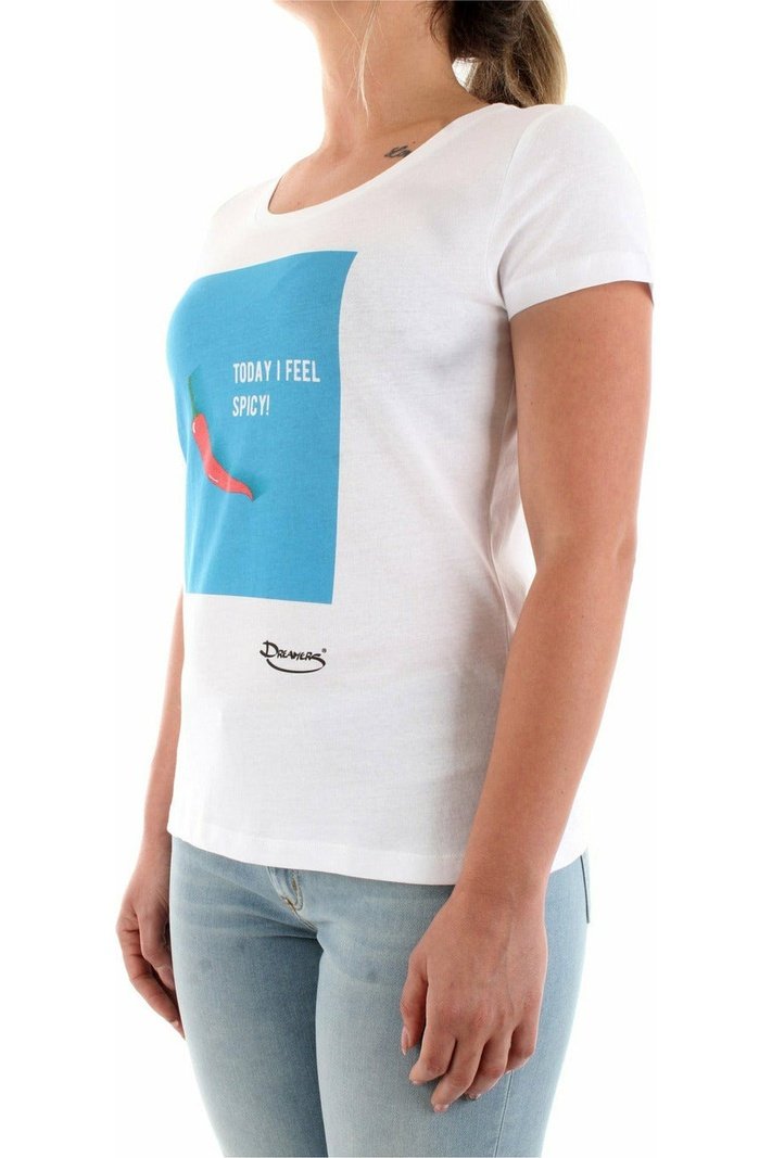 Dreamers 01MO t-shirt in cotone biologico con stampa e dettaglio logo