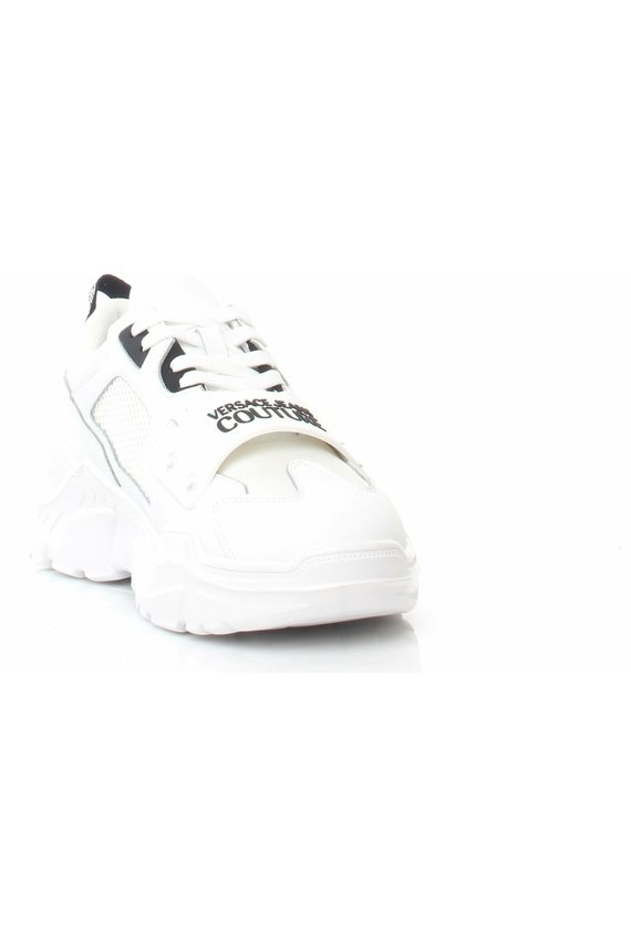 VERSACEJEANSCOUTURE 72YA3SC4-ZP094 sneakers in pelle con linguetta sul tallone con logo e fettuccia con logo frontale