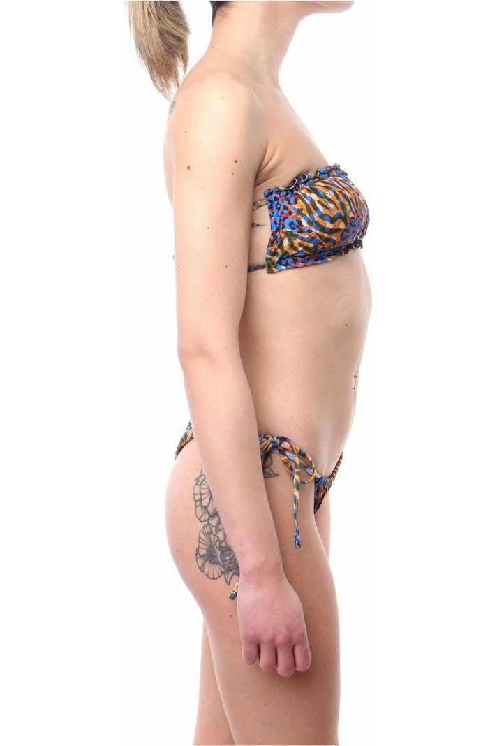 I-AM Bikini 2026 bikini a fascia con stampa multicolore e lacci in vita