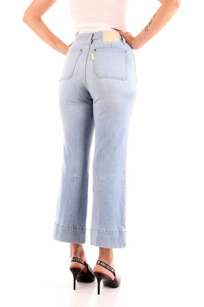 Haikure HEW03259DS059L0609 jeans flare cropped con tasche frontali applicate