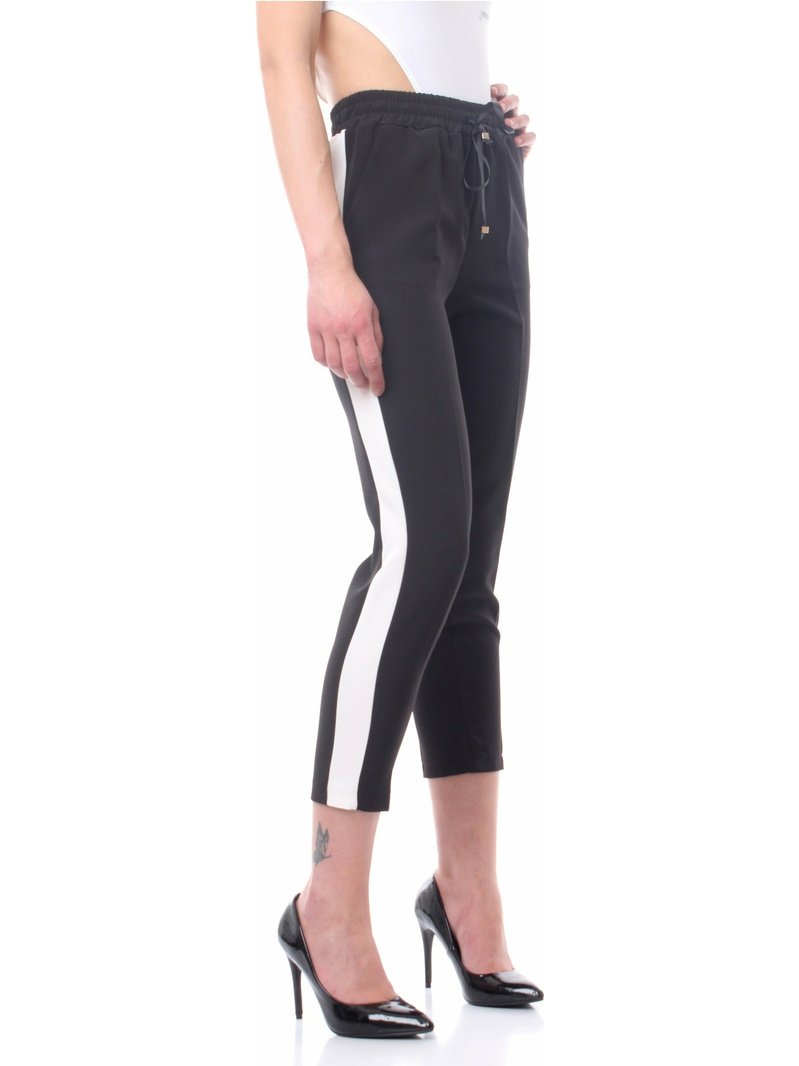 PANTALONE LAKORE CAMELIA pantalone cropped con coulisse in vita e banda laterale a contrasto