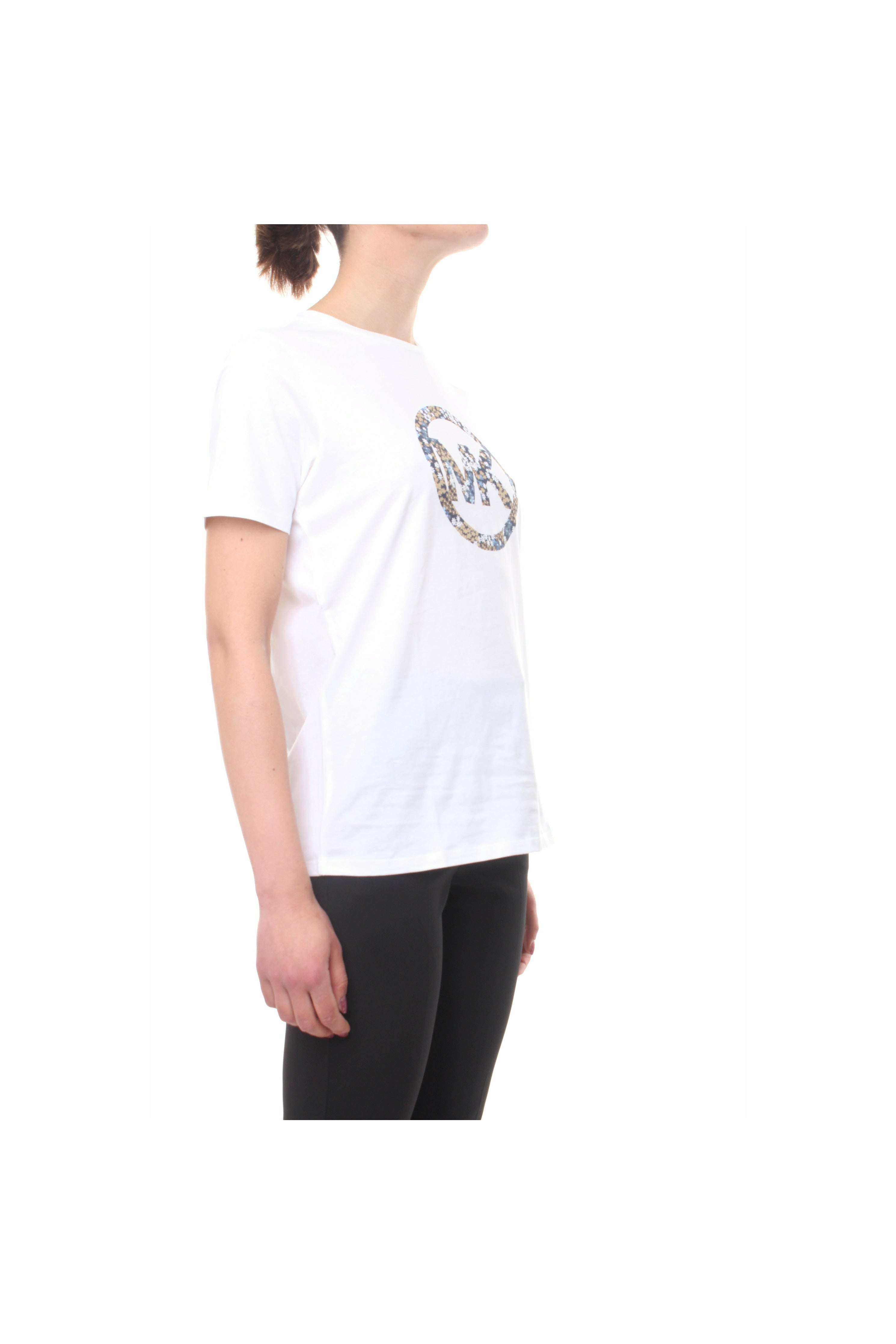 MICHAELKORS MB950PY97J t-shirt manica corta con logo floreale stampato
