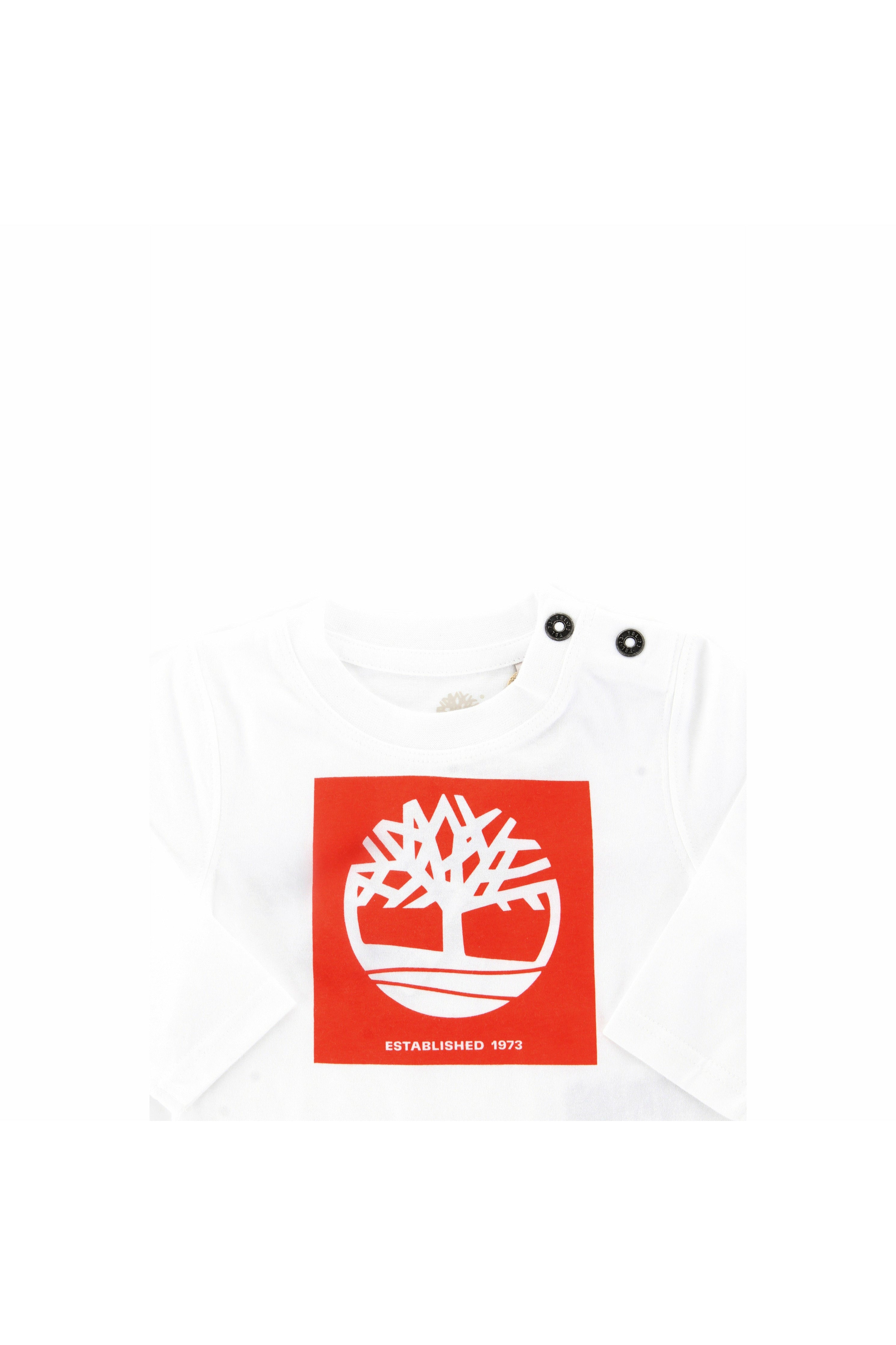 Timberland T05K18 maglia girocollo in cotone biologico con stampa logo